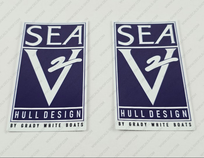 Grady White Sea V Hull Design Decals 2.5" x 4.5" Set of 2